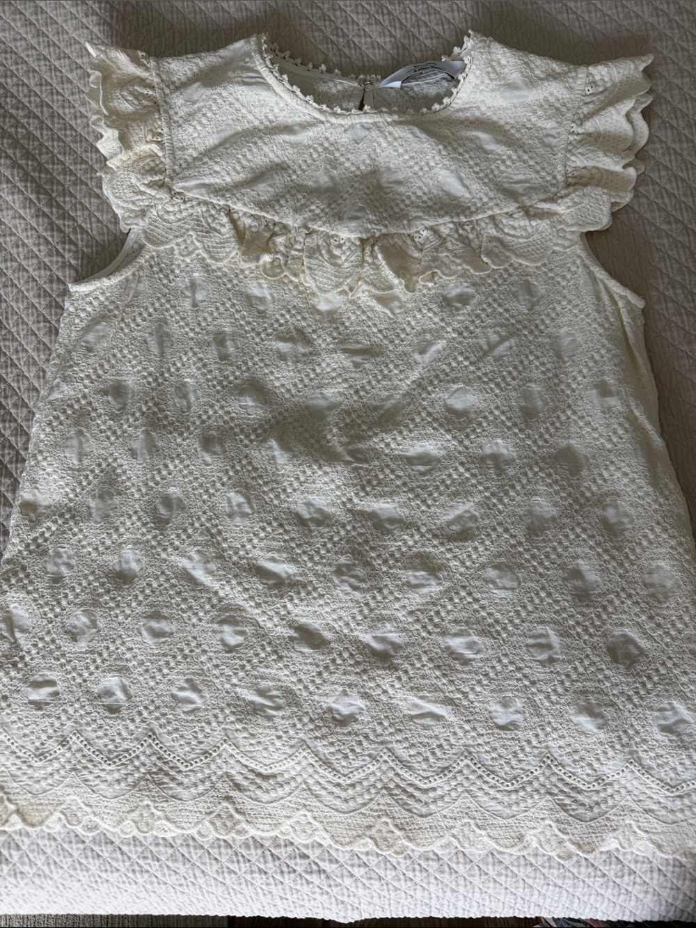 & Other Stories Cream Crochet-Embroidered Blouse